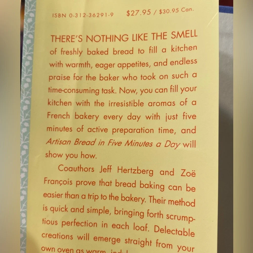 Artisan Bread in Five Minutes a Day recipe Book Hardback